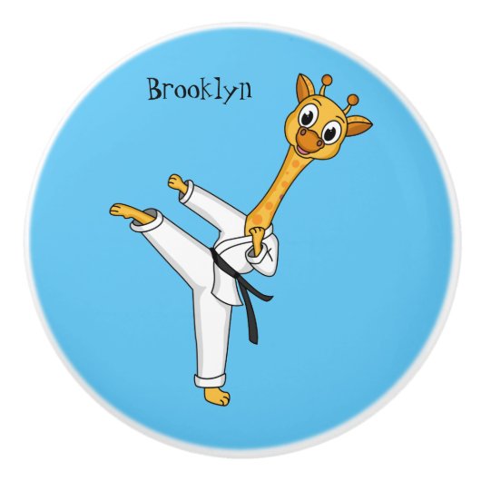 Kung Fu giraffe cartoon Keramische Knop (Voorkant)