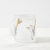 Kung Fu giraffe cartoon Matglas Koffiemok (Voorkant links)