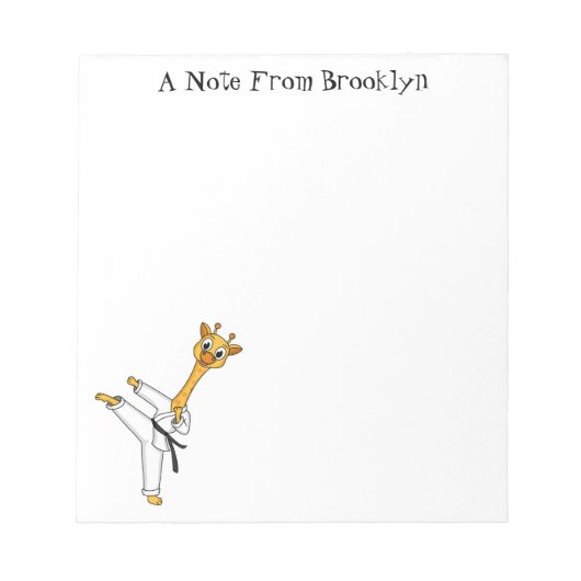 Kung Fu giraffe cartoon Notitieblok (Voorkant)