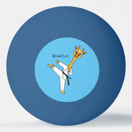 Kung Fu giraffe cartoon Pingpongbal (Voorkant)