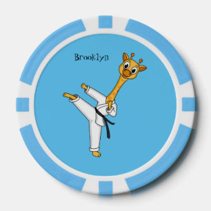 Kung Fu giraffe cartoon Poker Chips