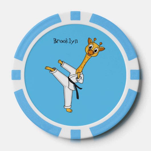 Kung Fu giraffe cartoon Poker Chips (Voorkant)