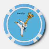 Kung Fu giraffe cartoon Poker Chips (Achterkant)