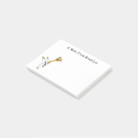 Kung Fu giraffe cartoon Post-it® Notes (Schuin)