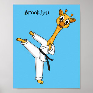 Kung Fu giraffe cartoon Poster
