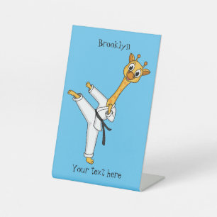Kung Fu giraffe cartoon Reclamebord Met Voetstuk