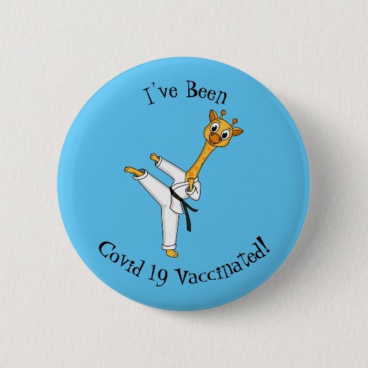 Kung Fu giraffe cartoon Ronde Button 5,7 Cm (Voorkant)