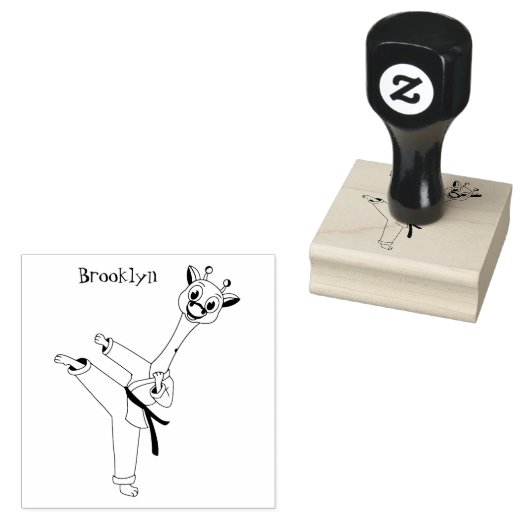 Kung Fu giraffe cartoon Rubberstempel (Gestempeld)