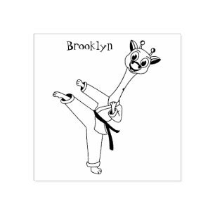 Kung Fu giraffe cartoon Rubberstempel