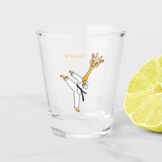 Kung Fu giraffe cartoon Shot Glas (Voorkant)