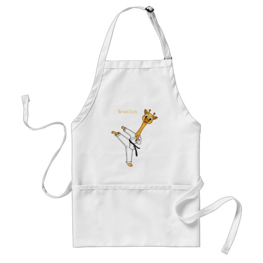 Kung Fu giraffe cartoon Standaard Schort (Voorkant)
