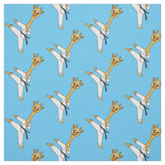 Kung Fu giraffe cartoon Stof (Swatch)