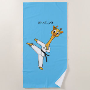 Kung Fu giraffe cartoon Strandlaken