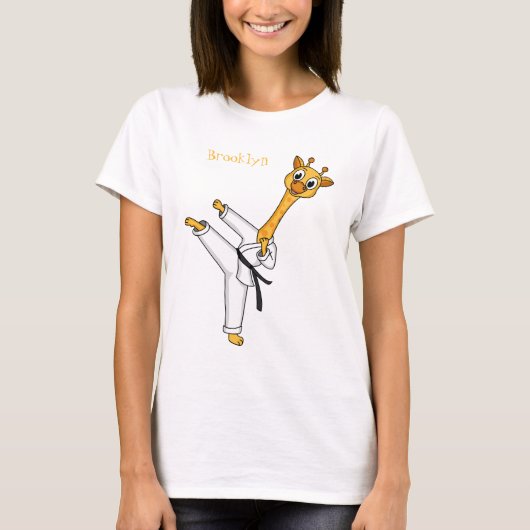 Kung Fu giraffe cartoon T-shirt (Voorkant)