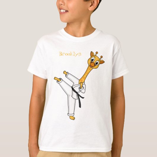 Kung Fu giraffe cartoon T-shirt (Voorkant)