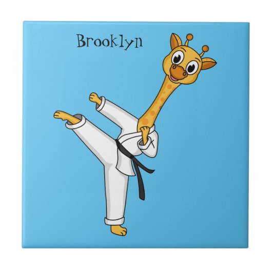 Kung Fu giraffe cartoon Tegeltje (Voorkant)