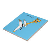 Kung Fu giraffe cartoon Tegeltje (Zijkant)