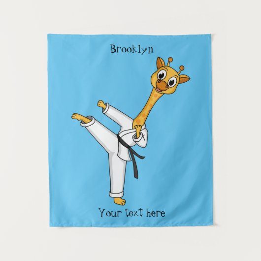 Kung Fu giraffe cartoon Wandkleed (Voorkant)