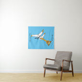 Kung Fu giraffe cartoon Wandkleed (In Situ (horizontaal))