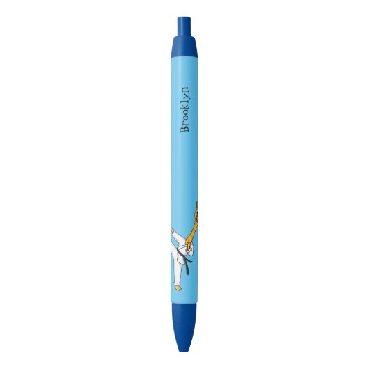 Kung Fu giraffe cartoon Zwarte Inkt Pen (Voorkant Verticaal)