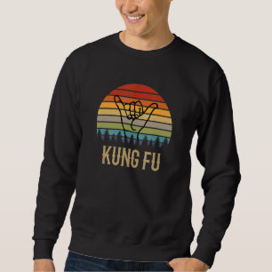Kung Fu Hand Zonsondergang Chinese krijgskunst Trui
