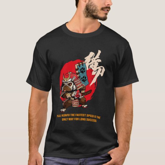 Kung Fu Hond T-shirt – Fierce Pup, Funny Kick! (Voorkant)