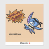 Kung-Fu Inktvis Cartoon Ninja Sticker (Vel)