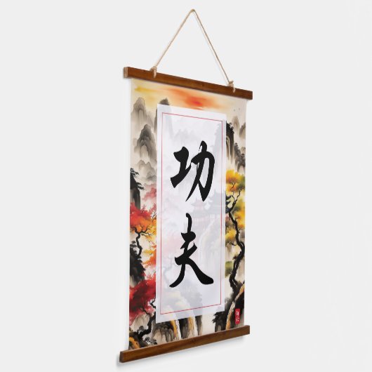 Kung Fu Kanji Hangend Wandkleed (Gebogen)