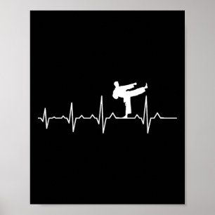 Kung Fu Karate Hartslag Zwarte Band Vechtkunst Poster