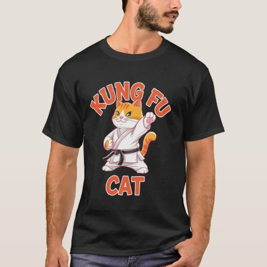 Kung Fu Kat Grappige Vechtkunst Karate Kitty T-shirt (Voorkant)