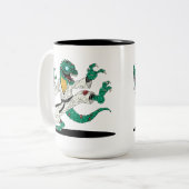 Kung Fu Lizard Zombie Tweekleurige Koffiemok (Voorkant links)