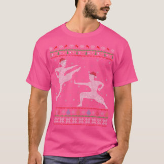 Kung Fu Martial Art Ugly Christmas Kung Fu Xmas T-shirt