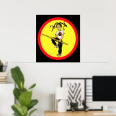 Kung-Fu Martial Arts Karate Manga Girl Poster (Thuiskantoor)