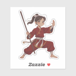 Kung Fu-meisje Sticker