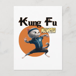 Kung Fu Meowster Briefkaart