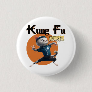 Kung Fu Meowster Ronde Button 3,2 Cm