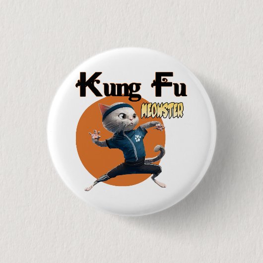 Kung Fu Meowster Ronde Button 3,2 Cm (Voorkant)