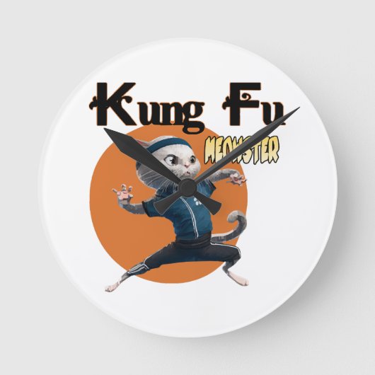 Kung Fu Meowster Ronde Klok (Voorkant)