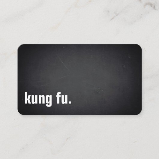 kung fu. Modern Minimalist Blackboard Professional Visitekaartje (Voorkant)