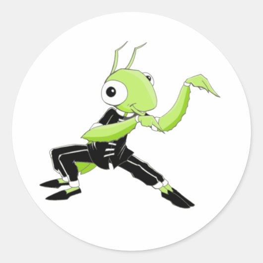 Kung Fu Praying Mantis Ronde Sticker (Voorkant)