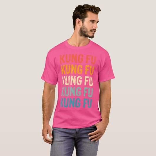 Kung Fu Retro Vintage T-shirt (Voorkant volledig)