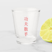 Kung Fu San Soo Chinese Characters Typografie Shot Glas (Voorkant)