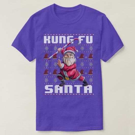 Kung Fu Santa Ugly Kerstmis T-shirt (Design voorkant)