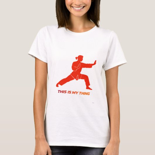Kung Fu Silhouette Martial Arts Lifestyle Design T-shirt (Voorkant)