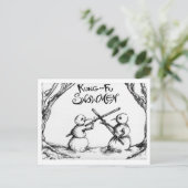Kung Fu Snowmen Briefkaart (Staand voorkant)