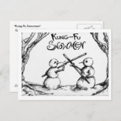 Kung Fu Snowmen Briefkaart (Voorkant / Achterkant)