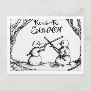 Kung Fu Snowmen Briefkaart