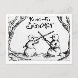 Kung Fu Snowmen Briefkaart