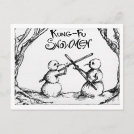 Kung Fu Snowmen Briefkaart