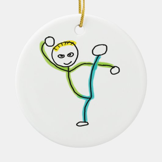 Kung Fu Stickman Keramisch Ornament (Voorkant)